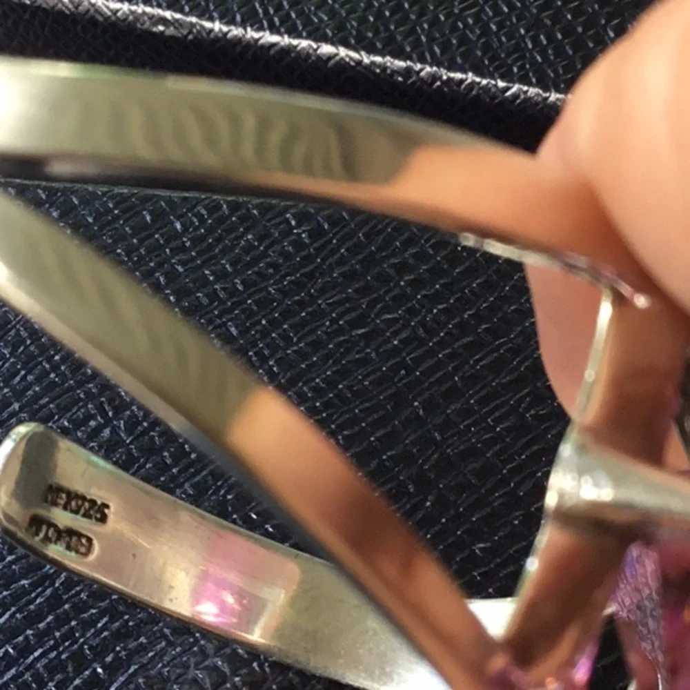SOLD 💚💕💕💕SOLD💕💕💕💕Gorgeous 925 Design Pink Kunzite Mexican Bracelet - Picture 11 of 15